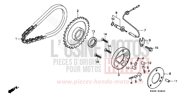 EMBRAYAGE DE DEMARRAGE de CB Two Fifty TASMANIA GREEN ME (G142) de 1994